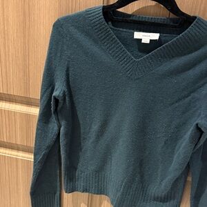 Vince Women's Deep Teal V-Neck Sweater
